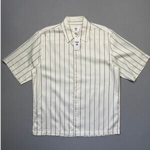 Mode of One Men's Relaxed-Fit Printed Button-Down Shirt Neo Natural/green S $50